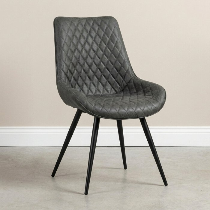 Stoere industriële stoel antraciet met poedercoating onderstel