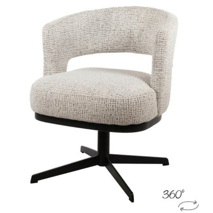 Eetkamerstoel draaibaar 360 graden wit.