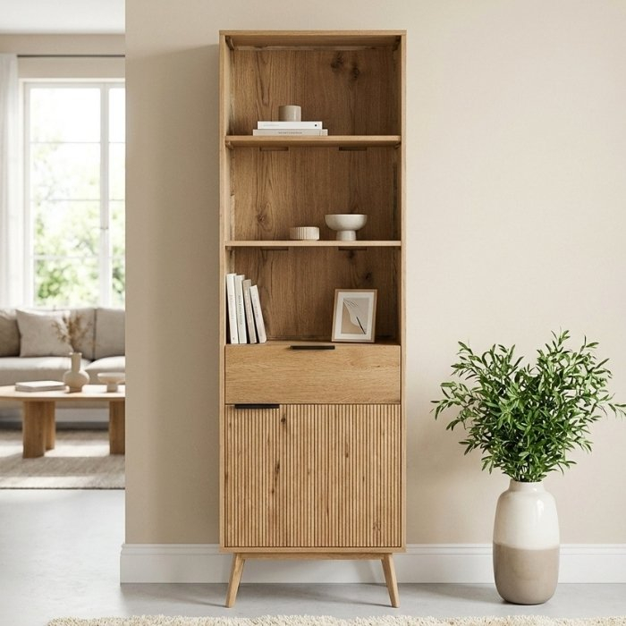 Eikenhouten boekenkast
