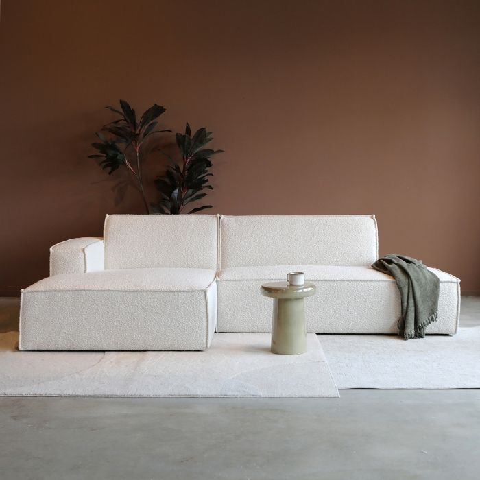 Hoekbank Enzo met chaise longue links. 