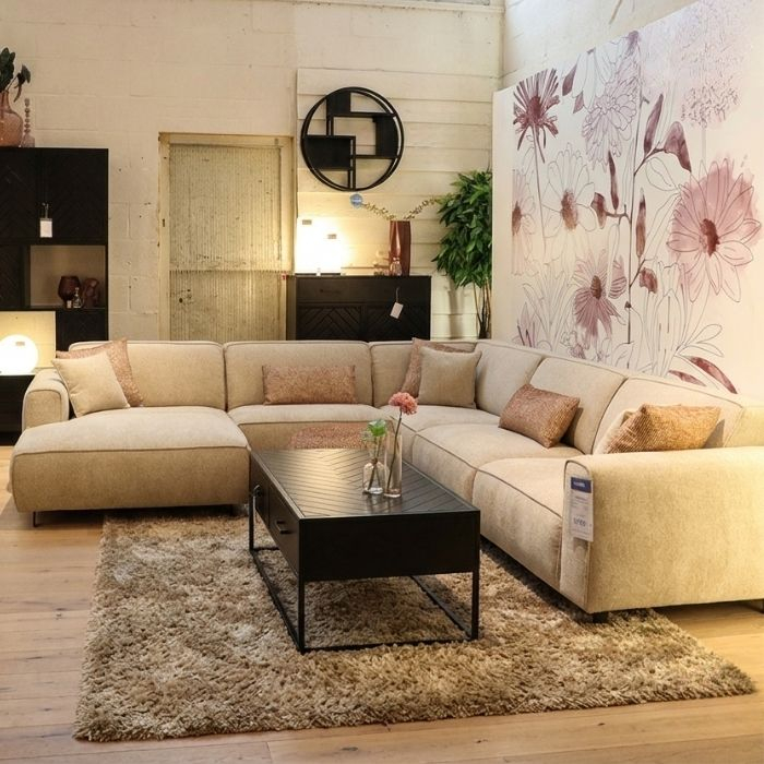 Bankstel Lawson in model: divan arm L + 1,5 + RC hoek + 3 zits arm R.