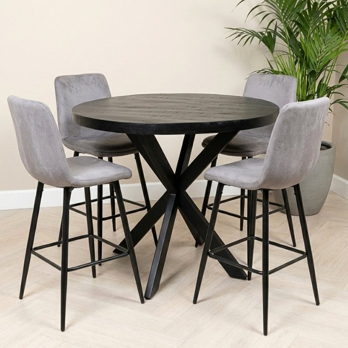 Houten bartafel met spinpoot rond 110 cm