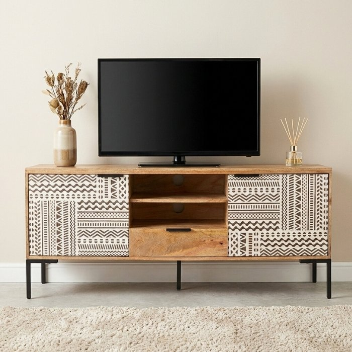 Houten tv meubel 150 cm.