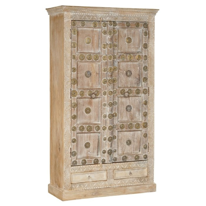 Indiase kast met twee deuren en lades.