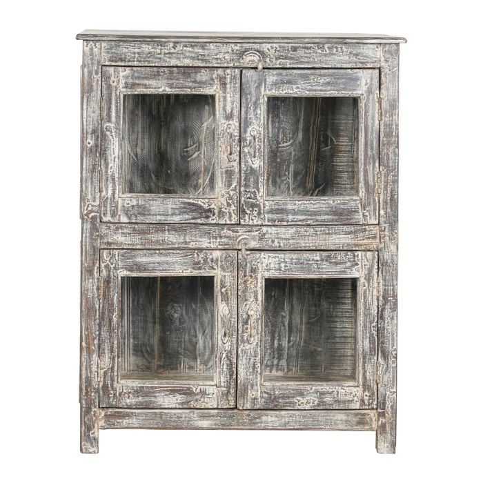 Vitrinekast uit India met vier deuren.