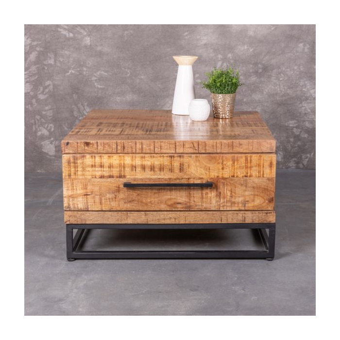 Salontafel mangohout met een lade.