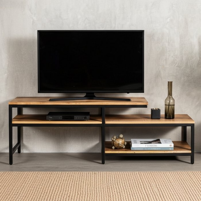 Mangohouten tv meubel industrieel.