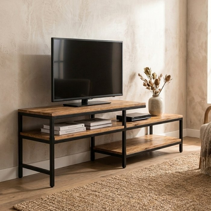 Mangohout tv rek 180 cm breed