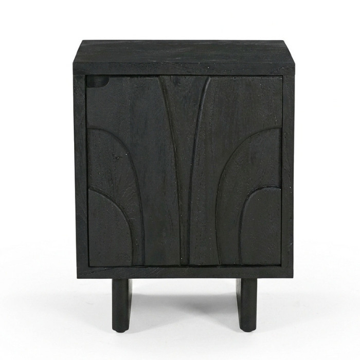Zwart nachtkastje van hout