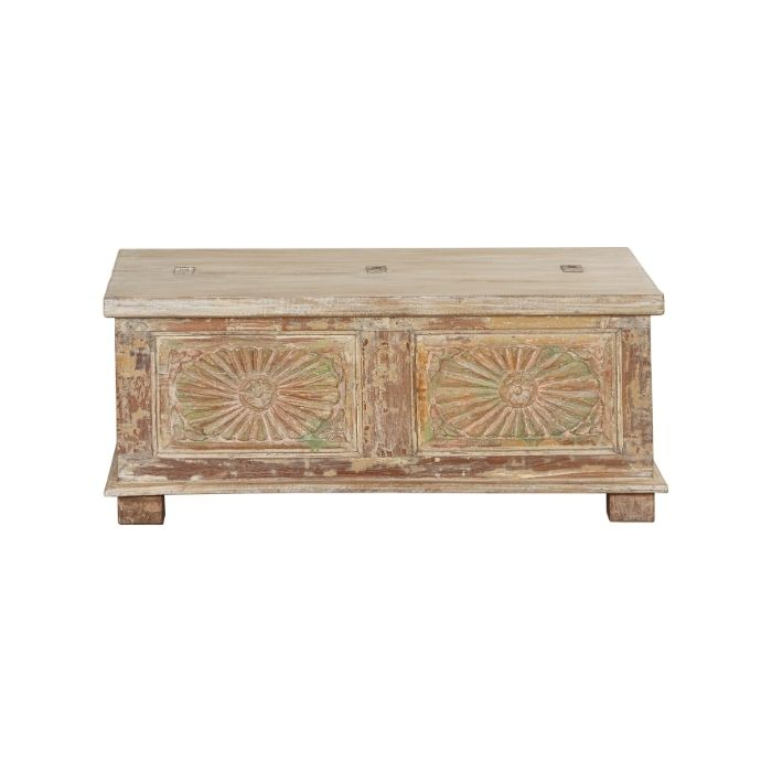 Opbergkist 107 cm breed en een klep die open kan. 