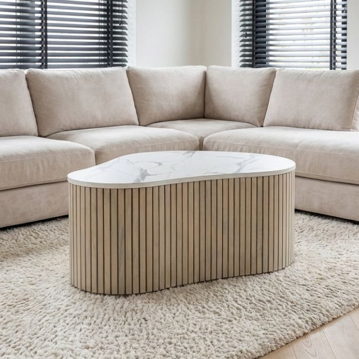 Witte salontafel organisch