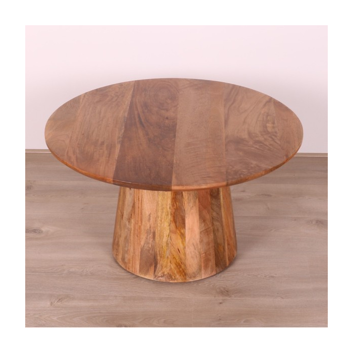 Ronde mangohouten salontafel 80 cm.