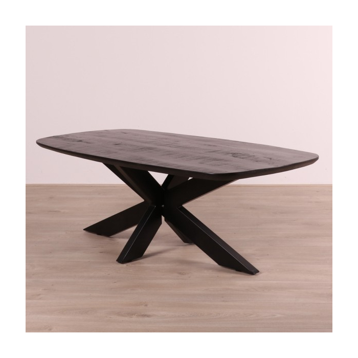 Salontafel Deens ovaal zwart 130 cm.