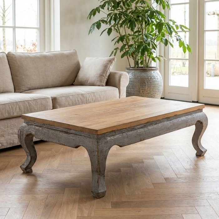 Landelijke salontafel oud hout