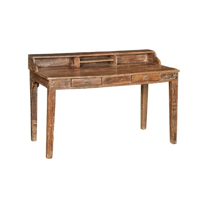 Secretaire bureau van teakhout.