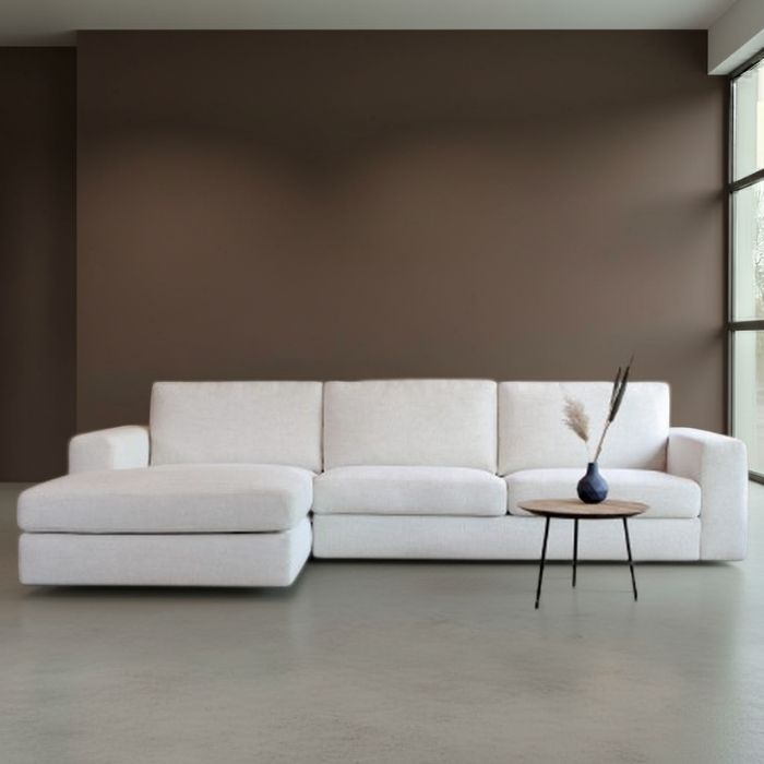 Sfeerafbeelding van de hoekbank Uno in de kleur wit. 