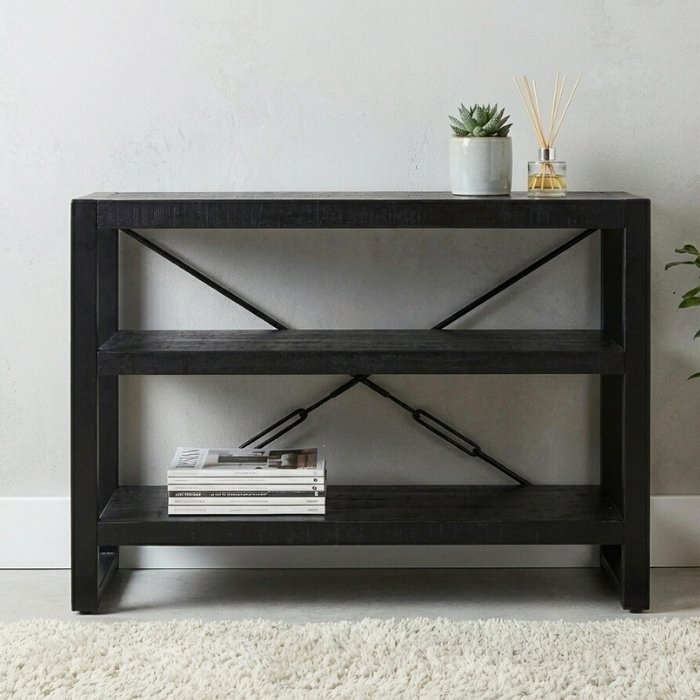 Industrieel sidetable zwart 120 cm