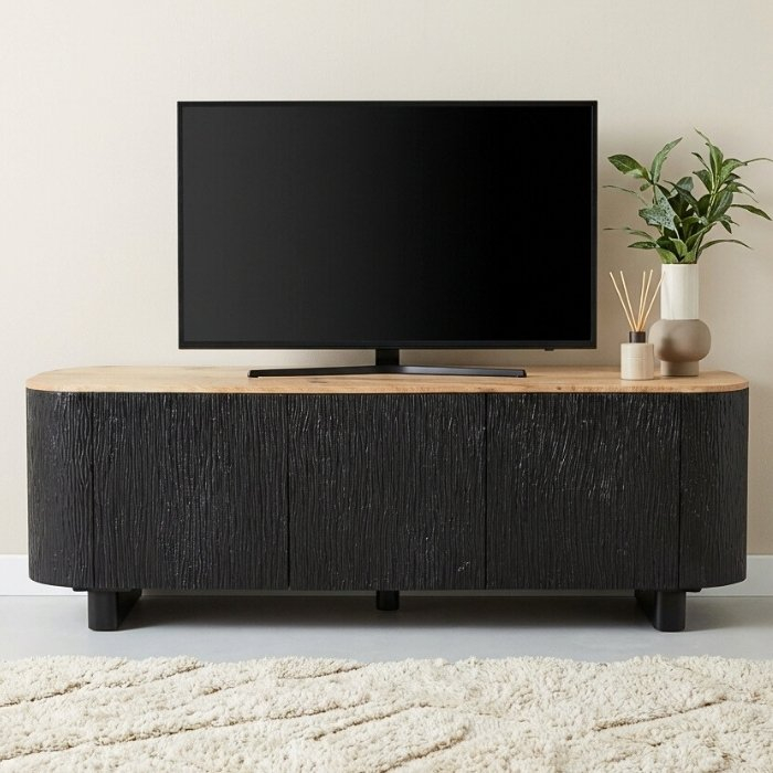 Tv meubel met afgeronde hoeken en push deuren