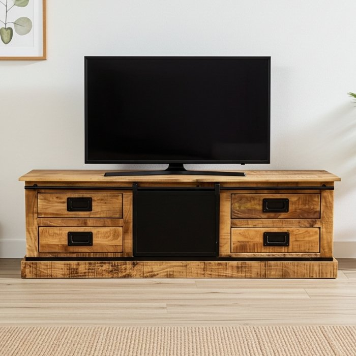 Tv meubel industrieel mangohout.