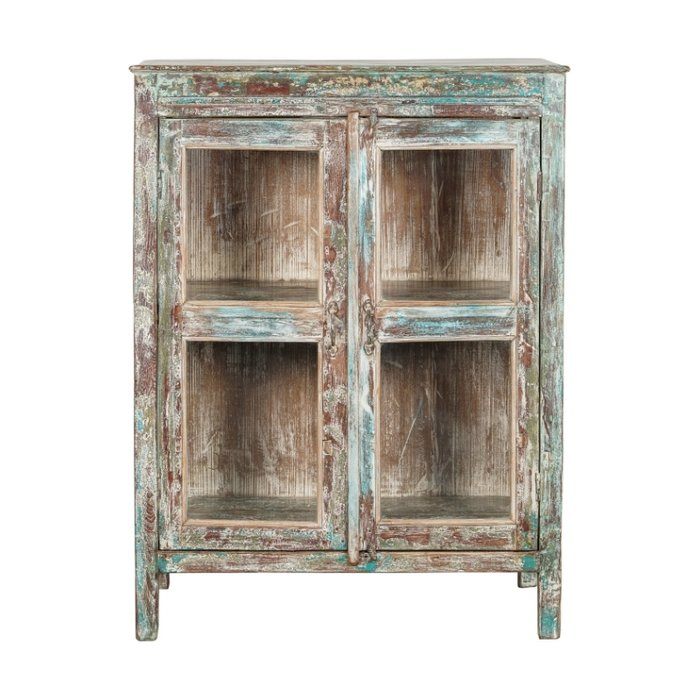 Kleine vitrinekast uit India 83 cm breed.