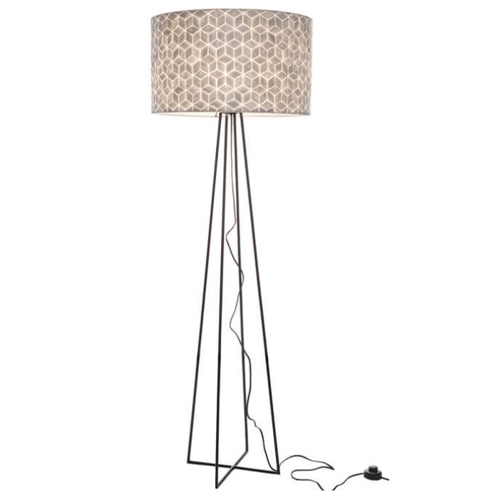 Vloerlamp schelpen met metalen voet