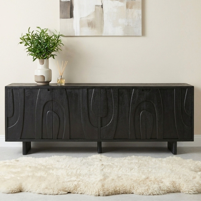 Zwart dressoir 220 cm