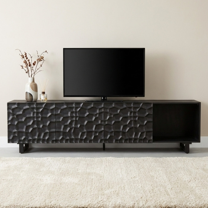 Tv meubel zwart 220 cm breed.