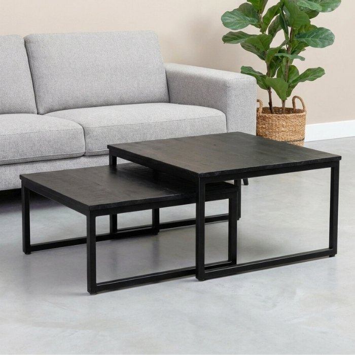 Zwarte salontafel set van twee.