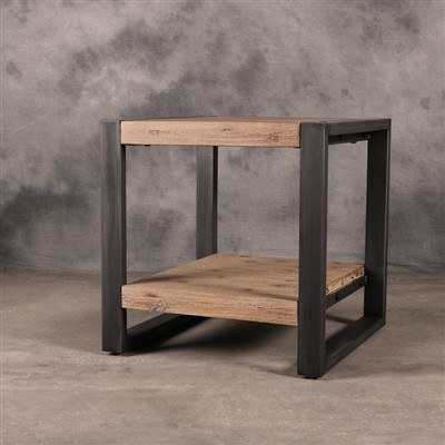 Table ronde réglable - Fogo - D 50 x H 60-90 cm - Métal chromé - Noir