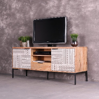 Mangohouten tv meubel wit 150cm
